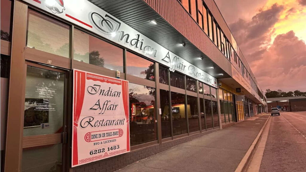 indian restaurant halal in act, indian affair restaurant, family friendly halal indian