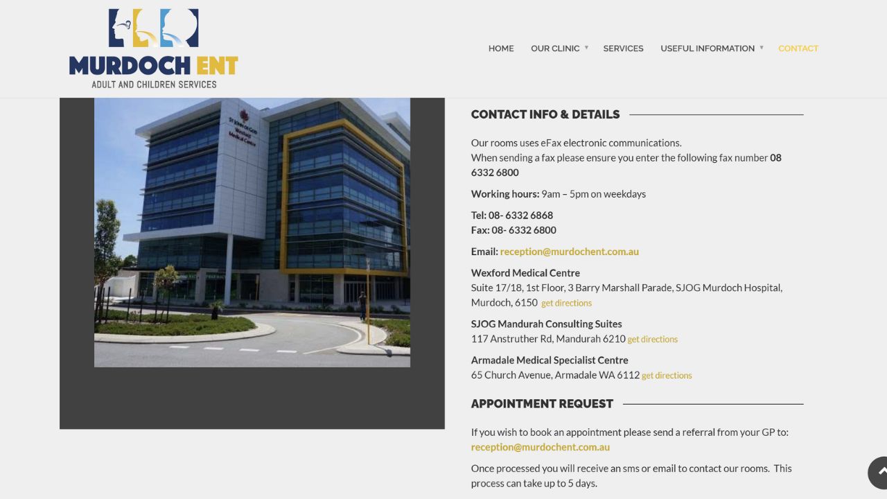 murdoch ent southern corridor access & fast appointments ent doctor in western australia