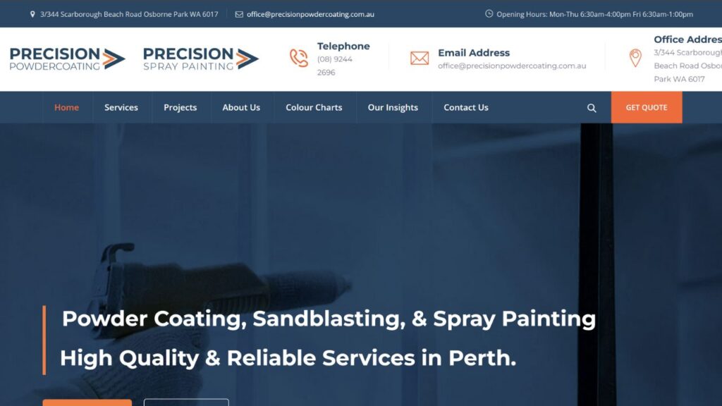 precision powdercoating state of the art facility in osborne park