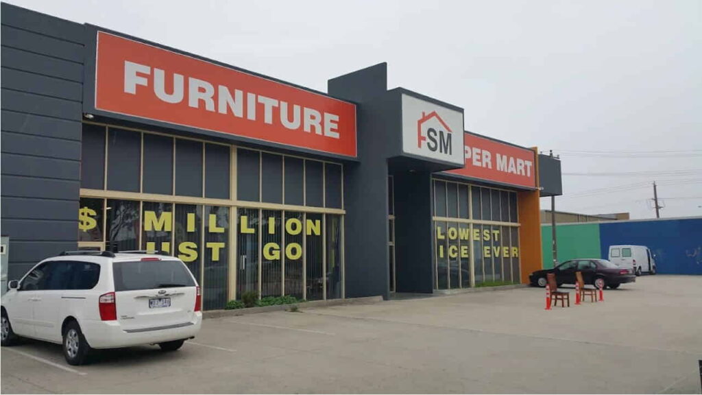 furniture outlets in victoria, furniture super mart, large dandenong outlet with online & in-store options